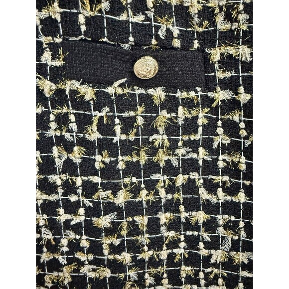 Endless Rose Women Tweed Metallic Gold Fringe Mini Dress White Small Sz Med NWOT - Picture 5 of 11